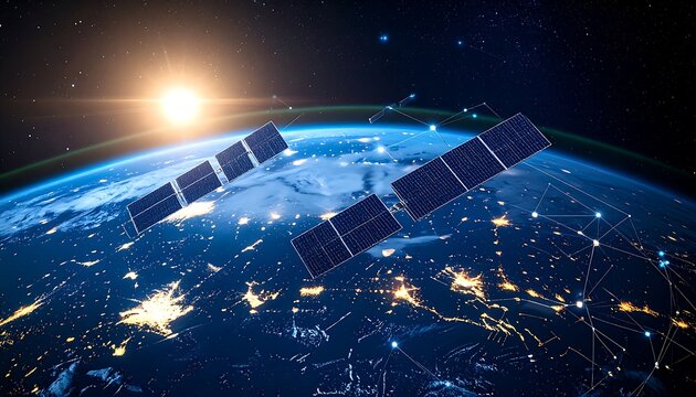 Satellite Network Orbiting Earth Global Communication and Observation