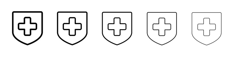 Health insurance icon thin flat outline style vector sign