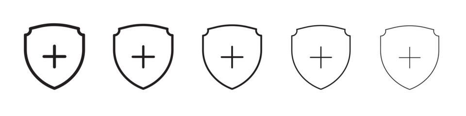 Health insurance icon thin flat outline style vector sign