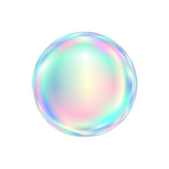 Iridescent Soap Bubble on Transparent Background
