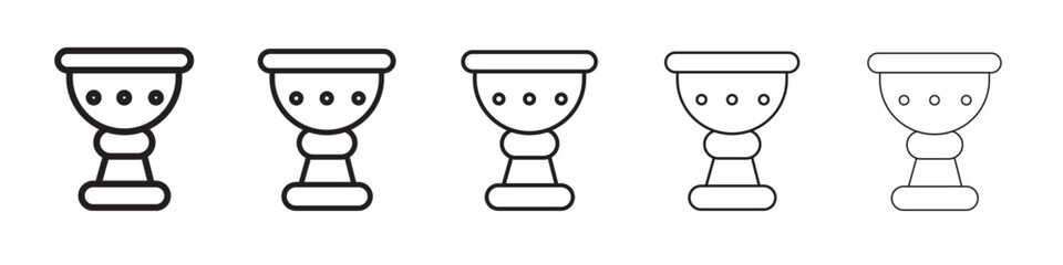 Holy chalice icon thin flat outline style vector sign