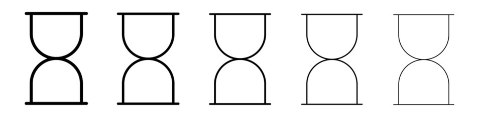 Hourglass icon thin flat outline style vector sign