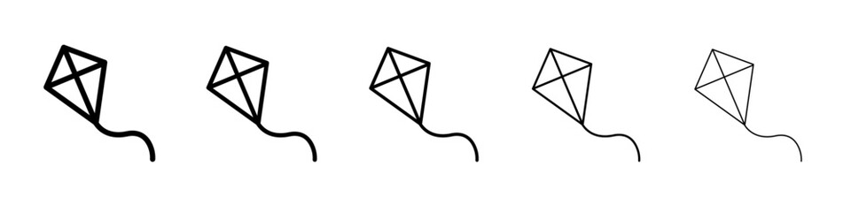 Kite icon thin flat outline style vector sign