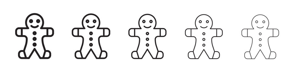 Man cookie icon thin flat outline style vector sign