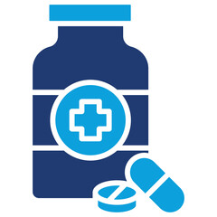 Obraz premium Medicine Flat Blue Icon