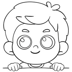 Obraz premium kids clipart border peek