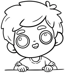 Obraz premium kids clipart border peek