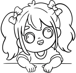 kids clipart border peek