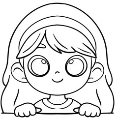 kids clipart border peek