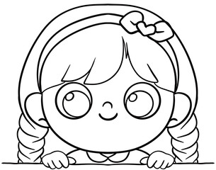 kids clipart border peek