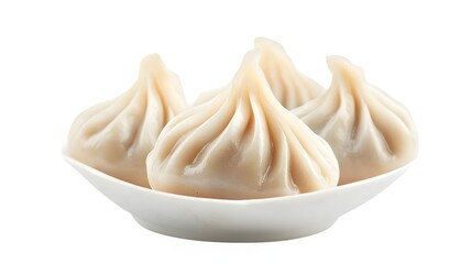 Fresh steamy modak dumpling isolated on a white background 