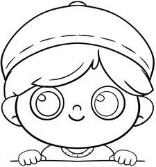 kids clipart border peek
