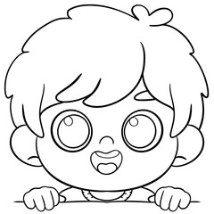 kids clipart border peek