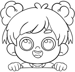 kids clipart border peek