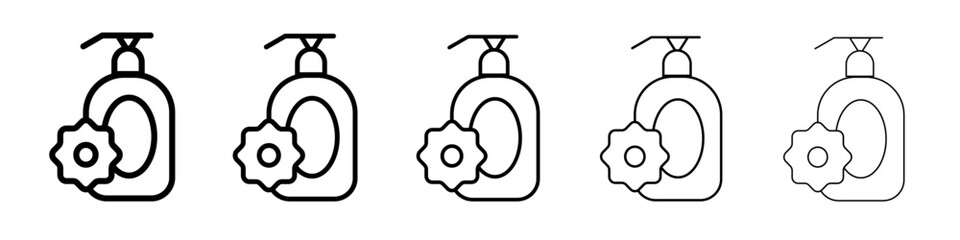 Moisturizing lotion bottle icon thin flat outline style vector sign