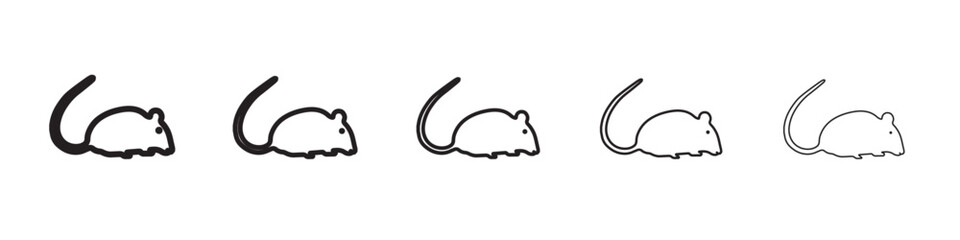 Mouse animal icon thin flat outline style vector sign