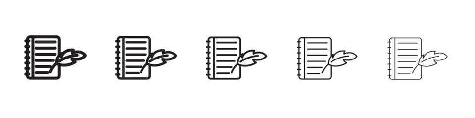 Note icon thin flat outline style vector sign