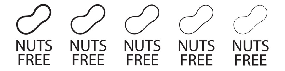 nuts free icon thin flat outline style vector sign