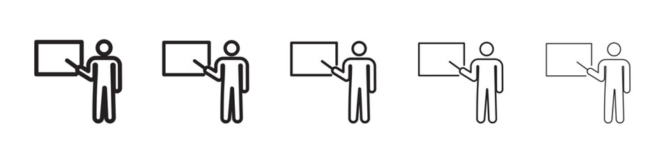 Oculist icon thin flat outline style vector sign