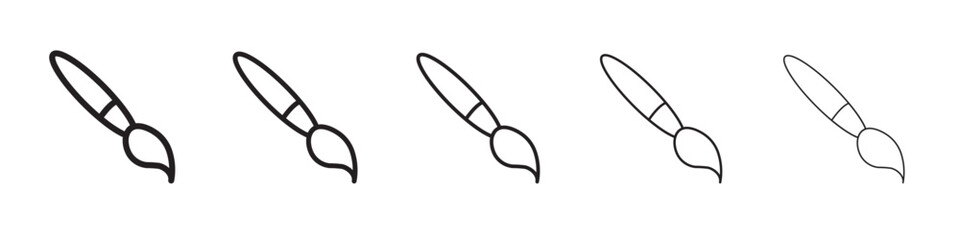 Paint brush icon thin flat outline style vector sign