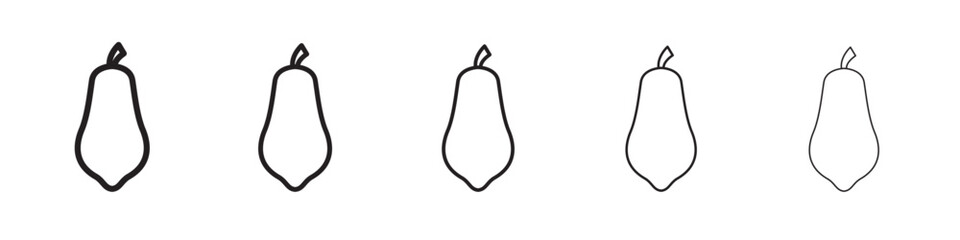 Papaya icon thin flat outline style vector sign