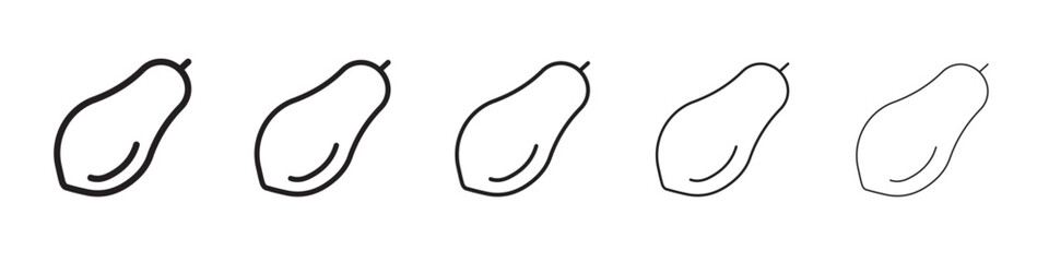 Papaya icon thin flat outline style vector sign