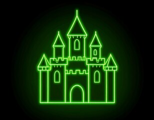 Neon green castle silhouette (1)