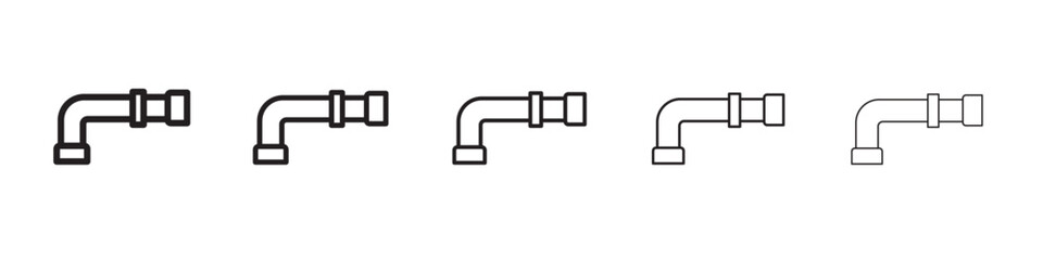 pipe icon thin flat outline style vector sign