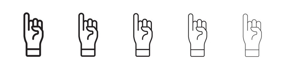 Pinky finger icon thin flat outline style vector sign