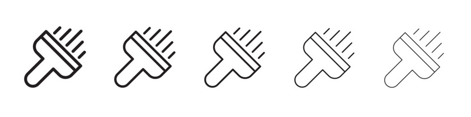 Plastering process icon thin flat outline style vector sign