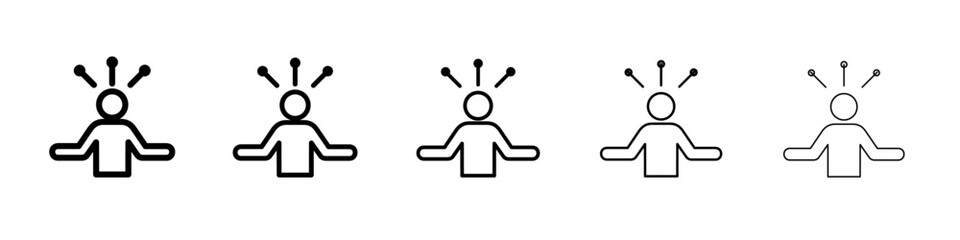 Productive man icon thin flat outline style vector sign