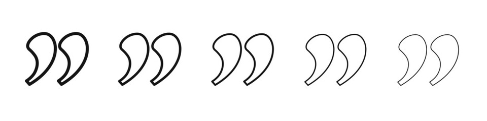 Quote icon thin flat outline style vector sign