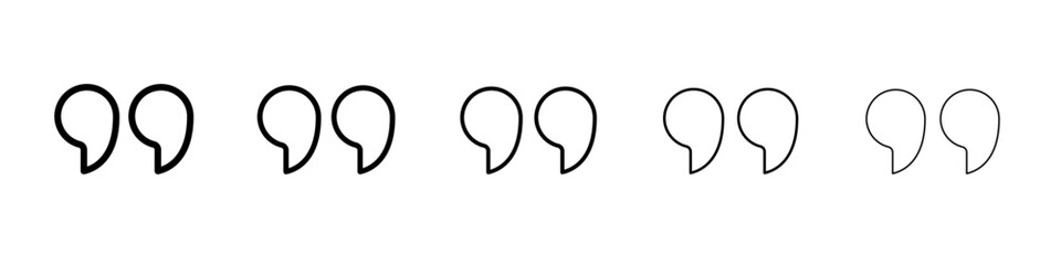 Quote icon thin flat outline style vector sign