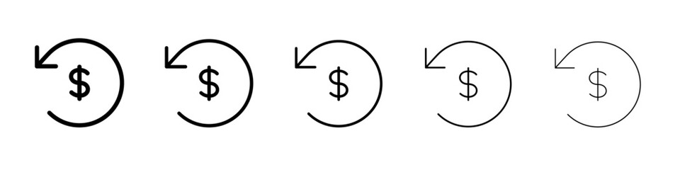 refund money icon thin flat outline style vector sign