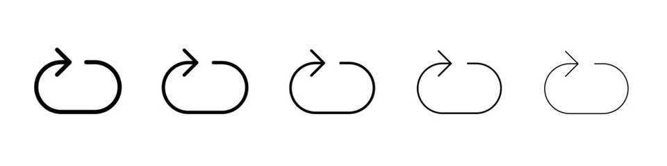 Repeat reload arrow icon thin flat outline style vector sign