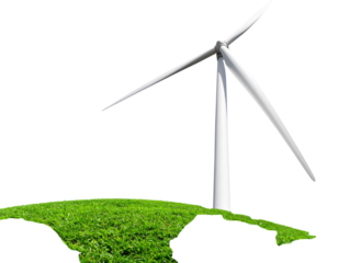 windmill on grass wind turbine on grass isolated