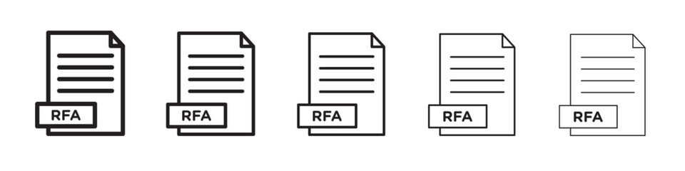 RFA File icon thin flat outline style vector sign