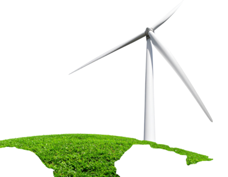 windmill on grass wind turbine on grass isolated 