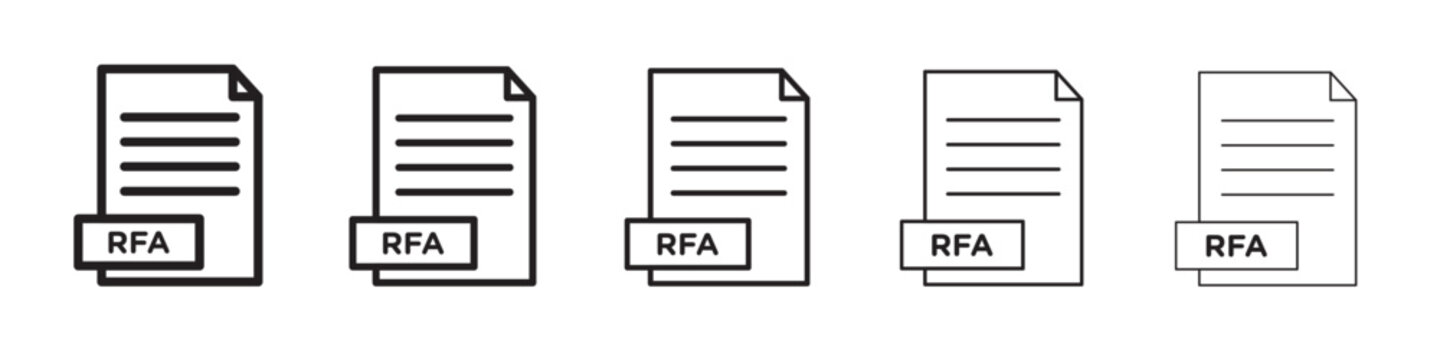 RFA File icon thin flat outline style vector sign