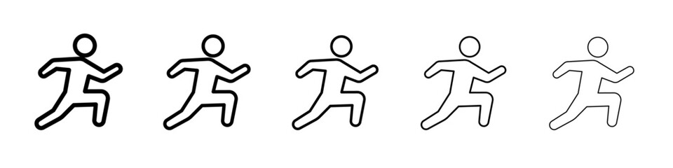 running Speed icon thin flat outline style vector sign