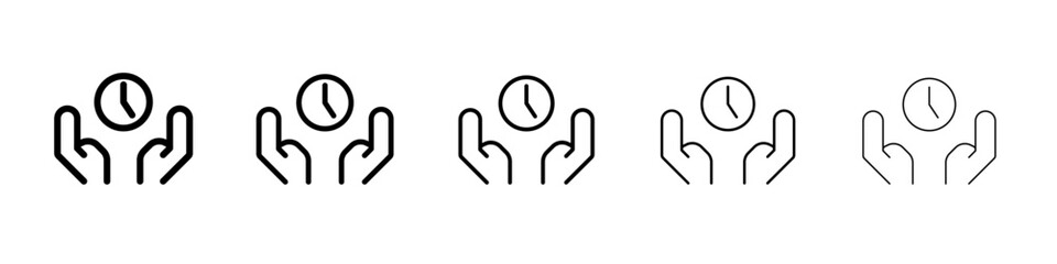 save or care time icon thin flat outline style vector sign