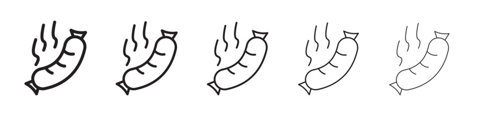 sausages icon thin flat outline style vector sign