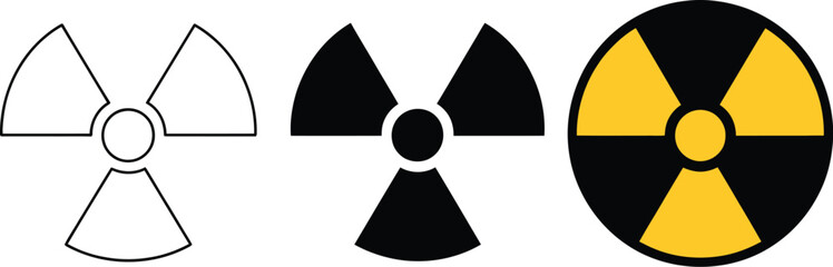 Radioactive symbol vector illustration radiation hazard warning sign danger zone caution nuclear energy design vector illustration