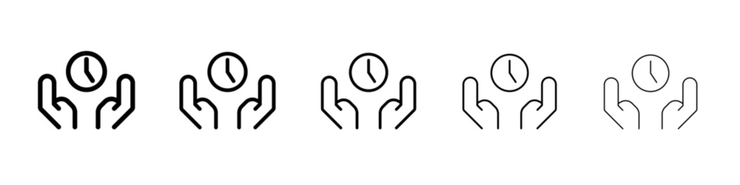 save or care time icon thin flat outline style vector sign
