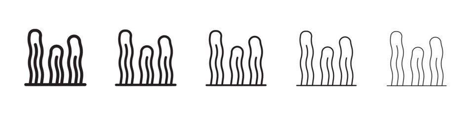 Obraz premium Seaweed icon thin flat outline style vector sign