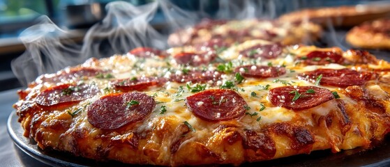 Hot pepperoni pizza