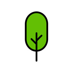 A Single Icon of Tree, Line Color Icon, Simple Modern Collection for Design, Web Sites, Apps, Cards. Contains Linear Images of Deciduous and Coniferous Trees