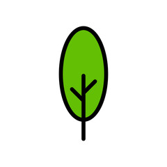 A Single Icon of Tree, Line Color Icon, Simple Modern Collection for Design, Web Sites, Apps, Cards. Contains Linear Images of Deciduous and Coniferous Trees