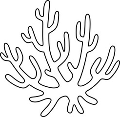 Obraz premium Coral Outline Coloring Page for Kids