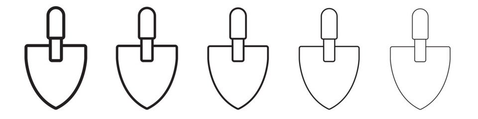 Short spade icon thin flat outline style vector sign © Devayat